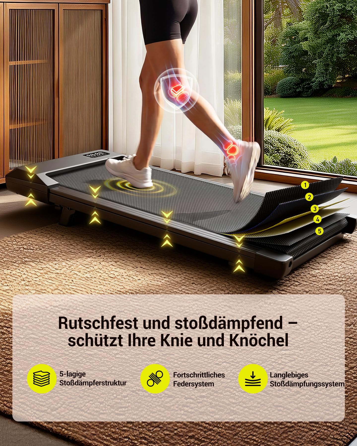 MJWW Raceable Walking Pad mit 6%-9% Steigung, 2.5/3.0 HP Klappbares Laufband für Zuhause & Büro mit APP-Steuerung, Leise Schreibtisch Laufband mit AI-Training, LED-Anzeige