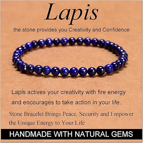 Vista 261 de MASSIVE BEADS Pulsera elástica de yoga hecha a mano con piedra natural, cristal curativo, energía, regalos para adultos unisex de 0.157 in, 0.236