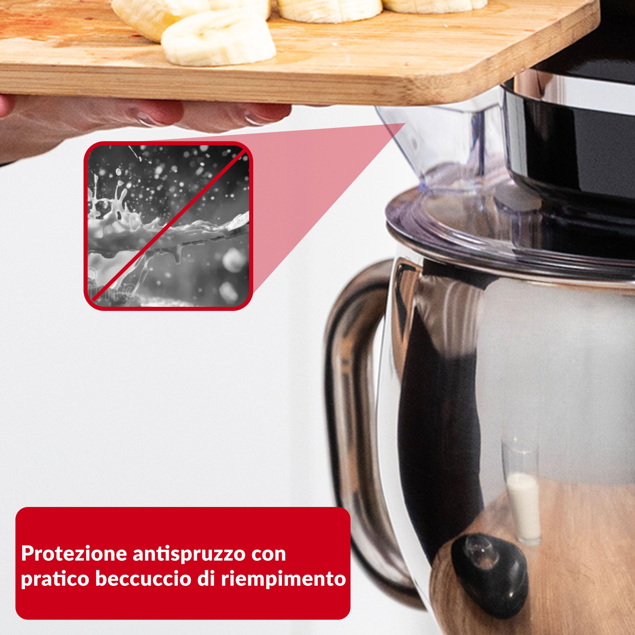 Lehmann Robot da Cucina Universale 3 in 1 Set | Mescolatore con Sistema di Agitazione Planetaria | Robot Multifunzione con Tritacarne | Con Spremiagrumi da 1,5 L e Ciotola in Acciaio Inox da 5 L
