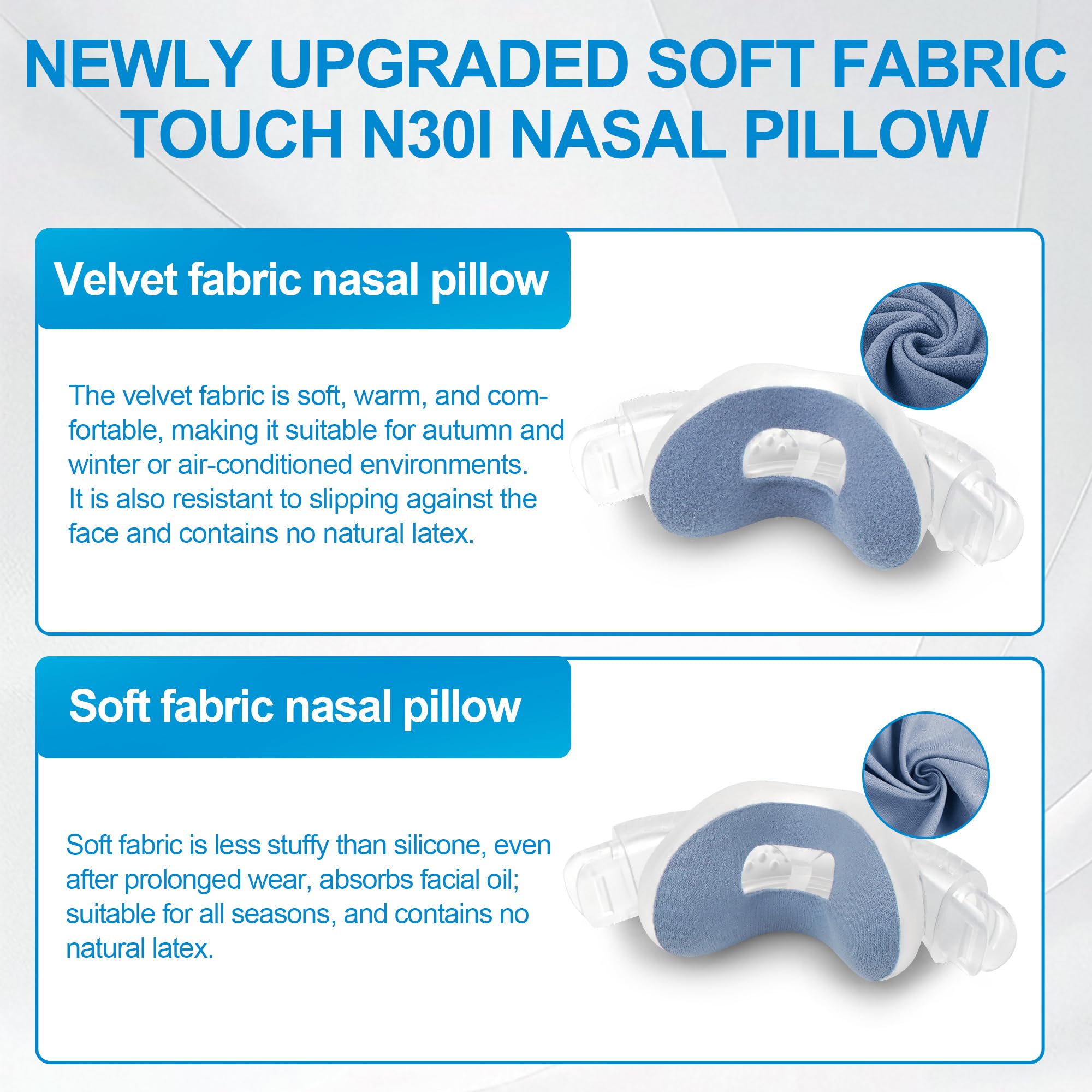 Masque nasal compatible avec Airfit N30i Ajustement parfait Excellent Confortable Coussinets de rechange avec n30i Accessoires CPAP silencieux Masque lisse et masque chaud (M)