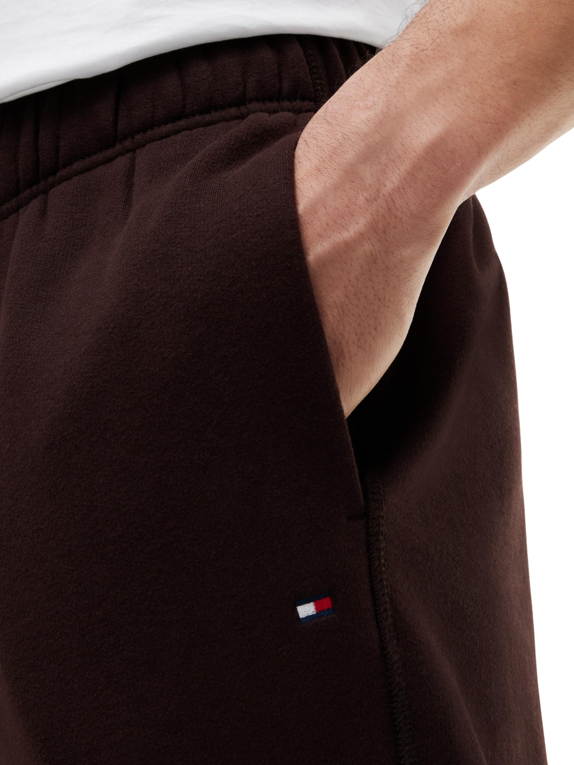 Tommy Hilfiger Pantalones de chándal con cordón de Forro Polar para Hombre, Chocolate, XXL