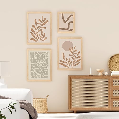 Miniatura 6 de Vittanly Marco de fotos de 11 x 14 pulgadas, marco de madera maciza con plexiglás, incluye paspartú de 8 x 10 pulgadas, para colgar en la pared para