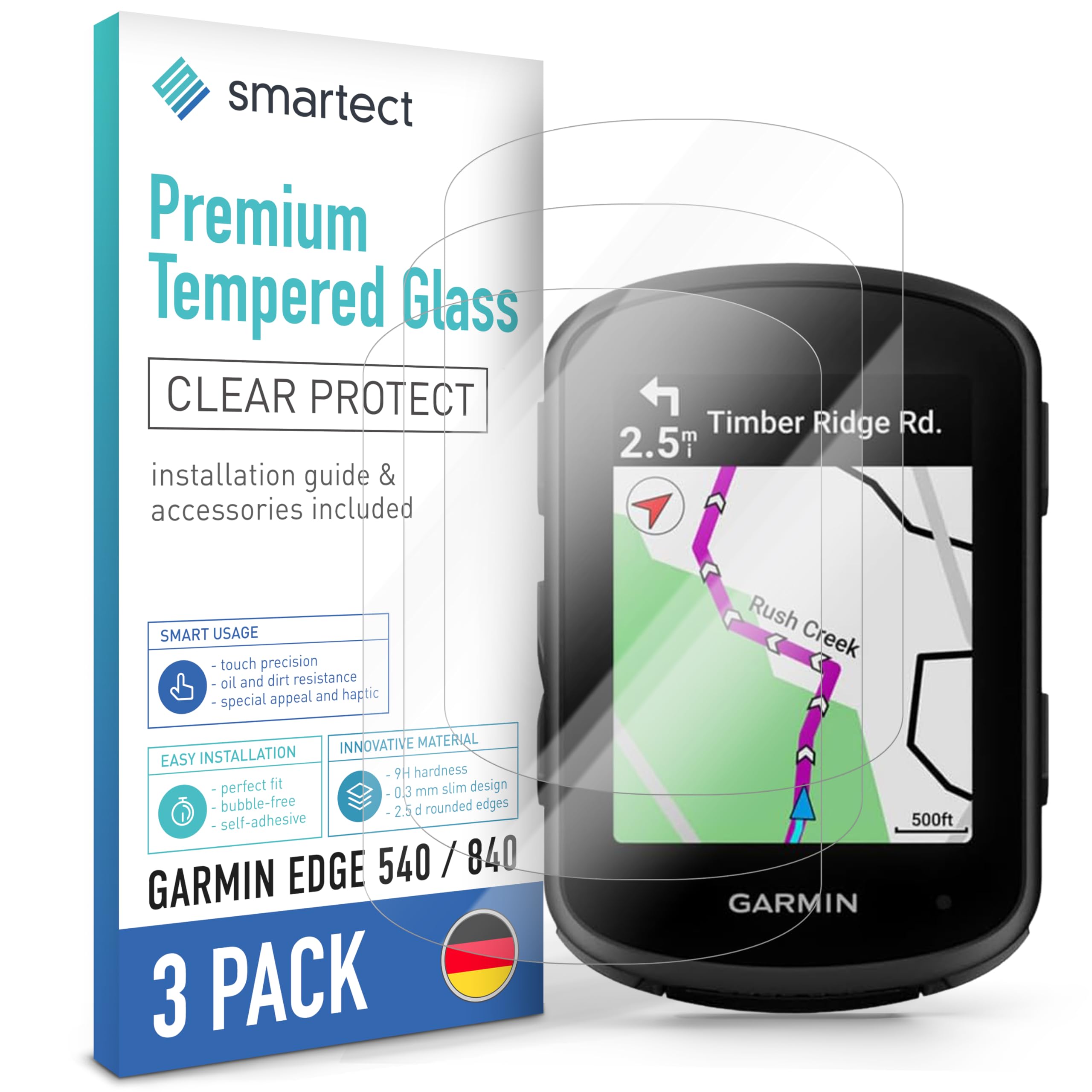 Pellicola Vetro per Garmin Edge 540 Solar Pellicola Protettiva Vetro