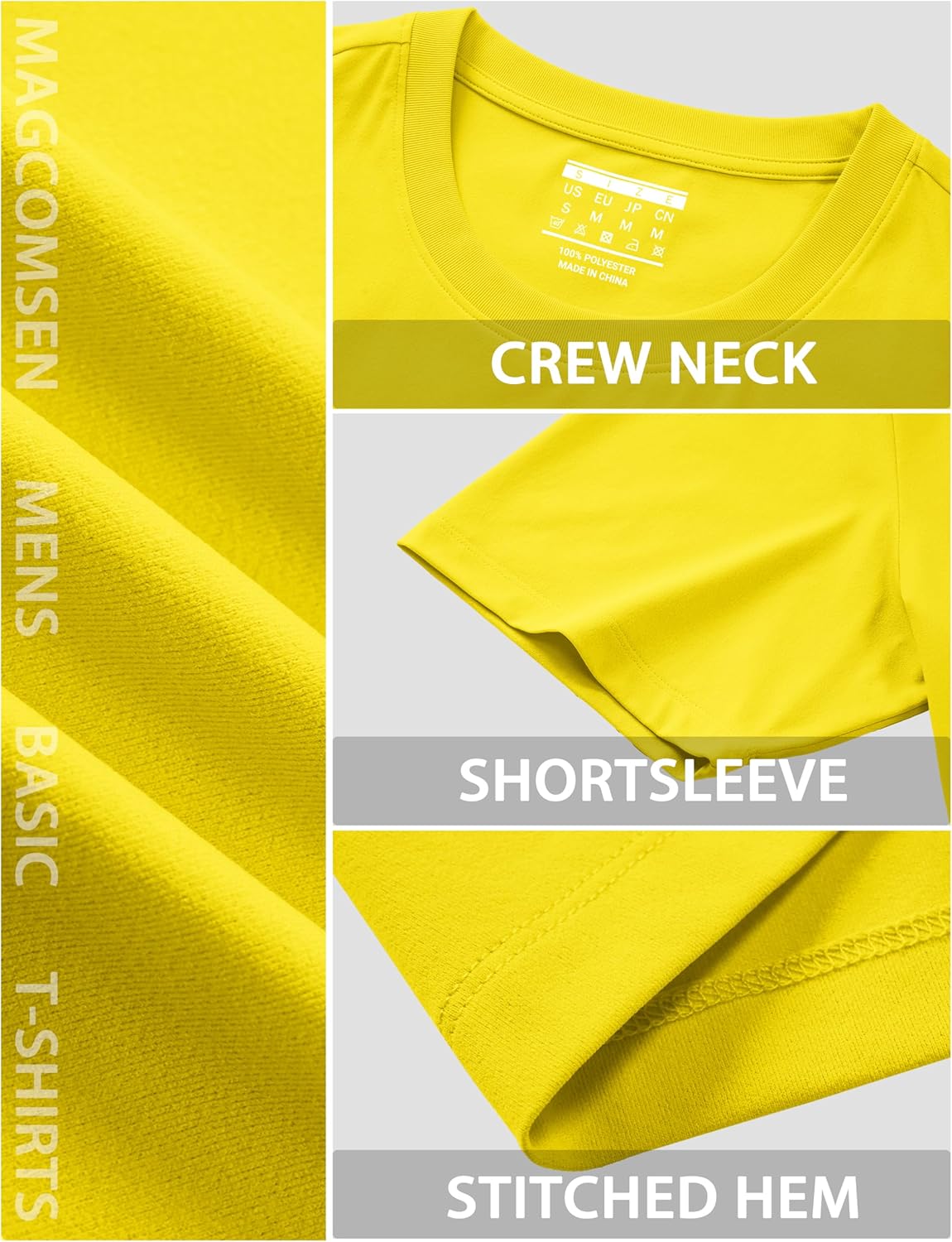MAGCOMSEN Mens T-Shirts Short Sleeve UPF 80+ Sun Protection Lightweight Moisture Wicking Casual Crew Neck Basic Tees - Image 6