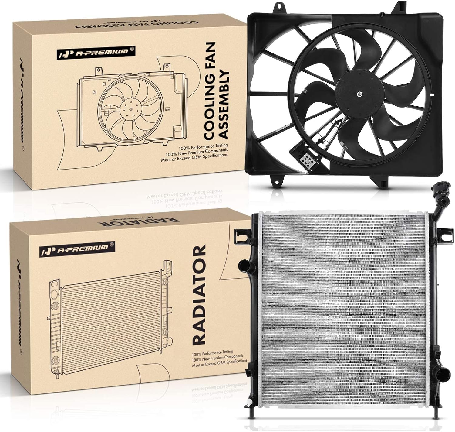 Amazon.com: A-Premium Engine Coolant Radiator & Cooling Fan Assembly ...