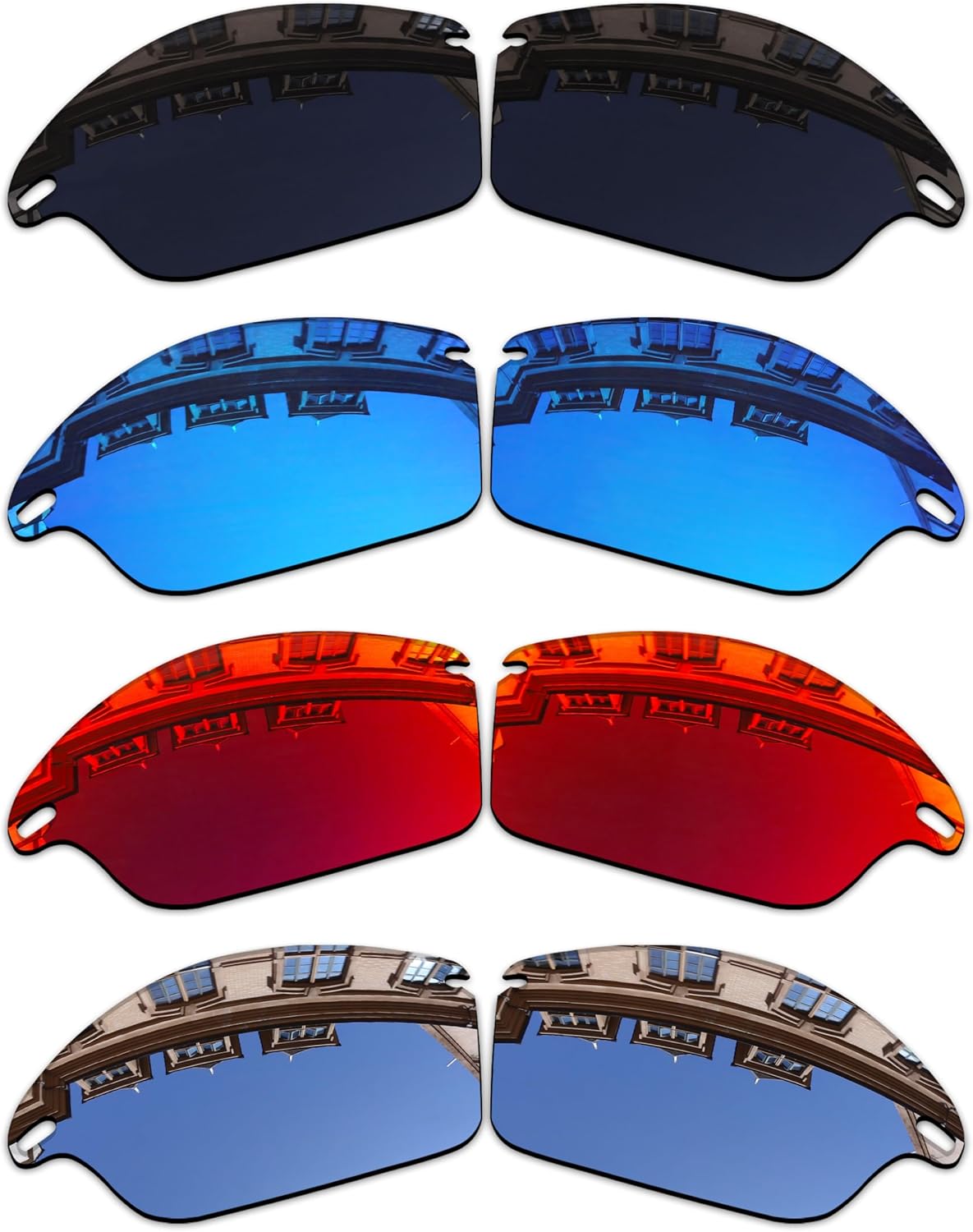 Vonxyz Set of 4 Lenses Replacement for Oakley Fast Jacket OO9097 71mm Sunglass Combo Pack