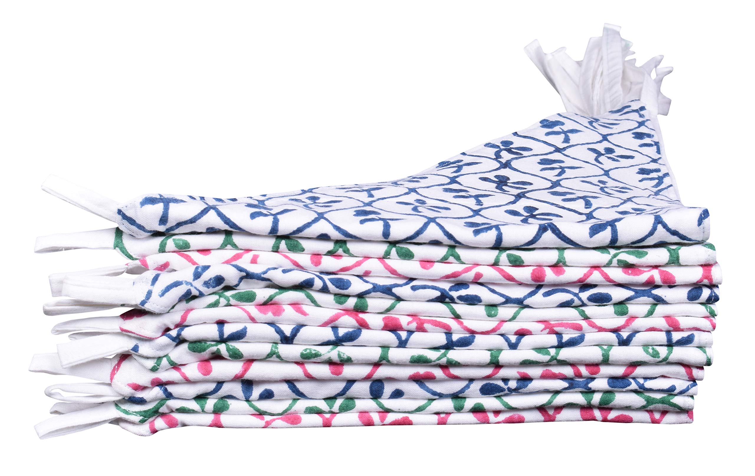 MK HANDICRAFT Set of 12 Pieces Soft and Pure Cotton Triangular Nappies for Babies (Blue, Children: S)-image-13