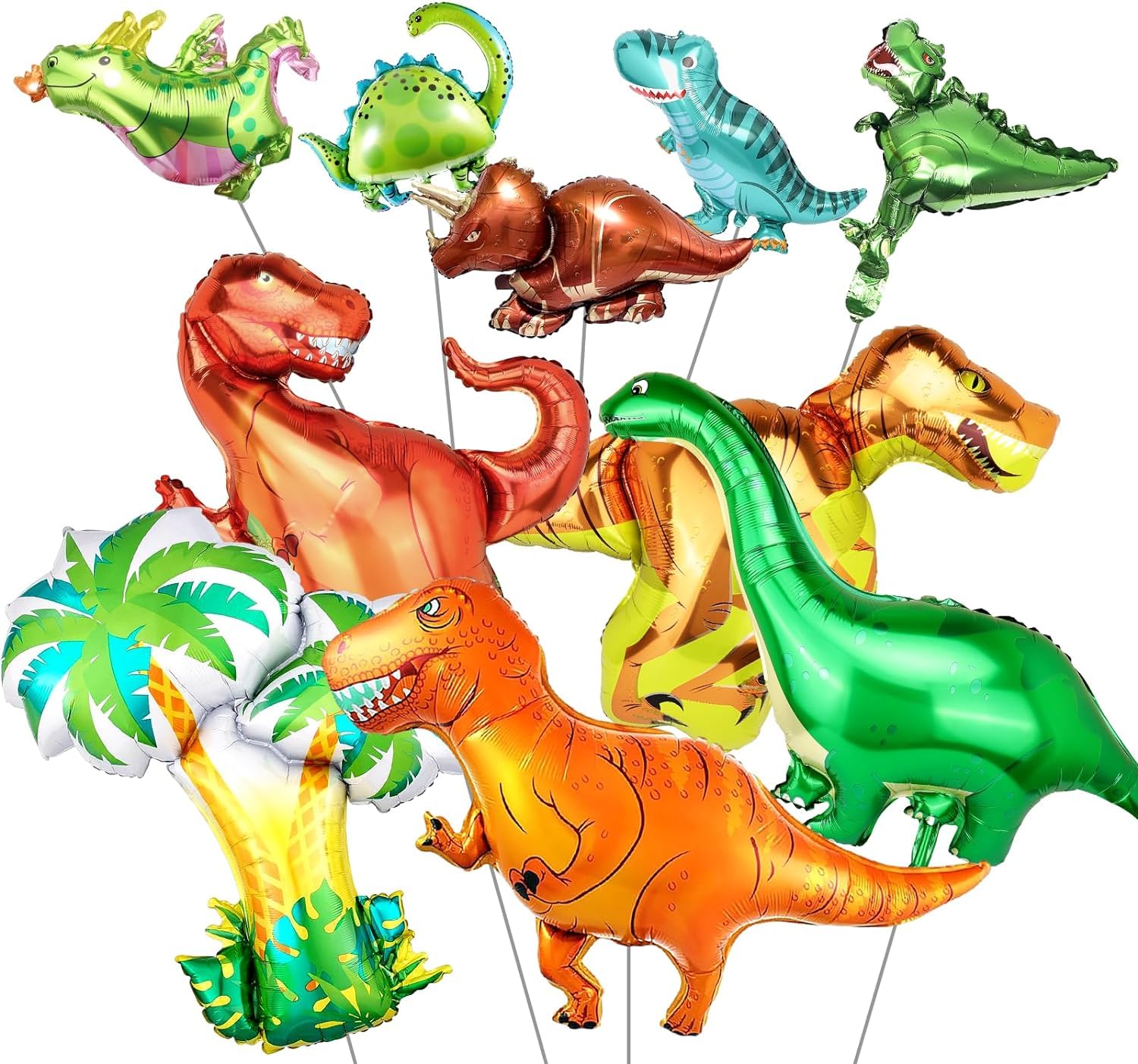 Koboko XXL Dino Luftballon Set – 2 Stück Grüne Dinosaurier Folienballons – Dino Geburtstagsdeko Für Kinder & Erwachsene – Jurassic Party Deko Für Drinnen & Draußen