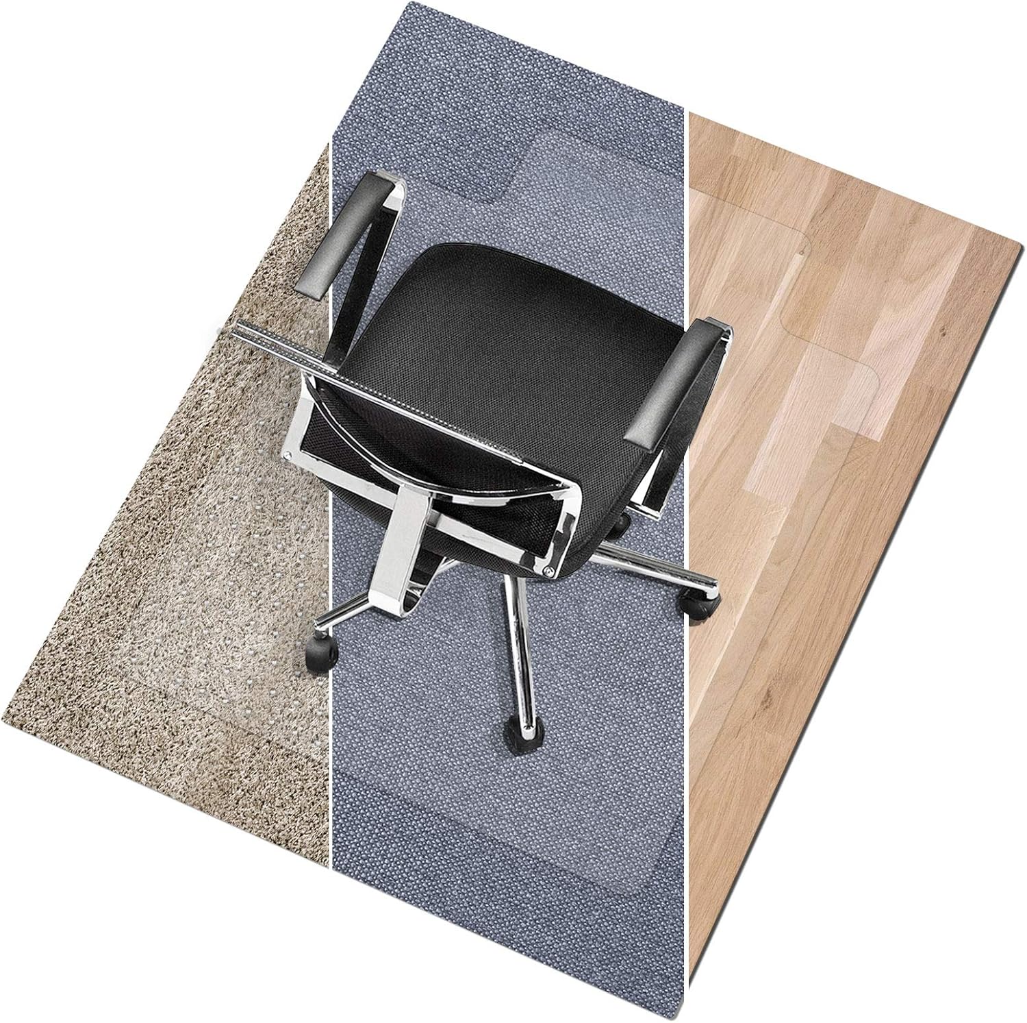 Office Marshal Polycarbonate Chair Mat with Lip for Hard