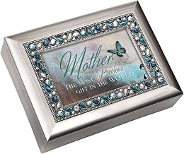Cottage Garden Mother The Most Precious Gift Aqua Jeweled Music Box Plays Wind Beneath My Wings
