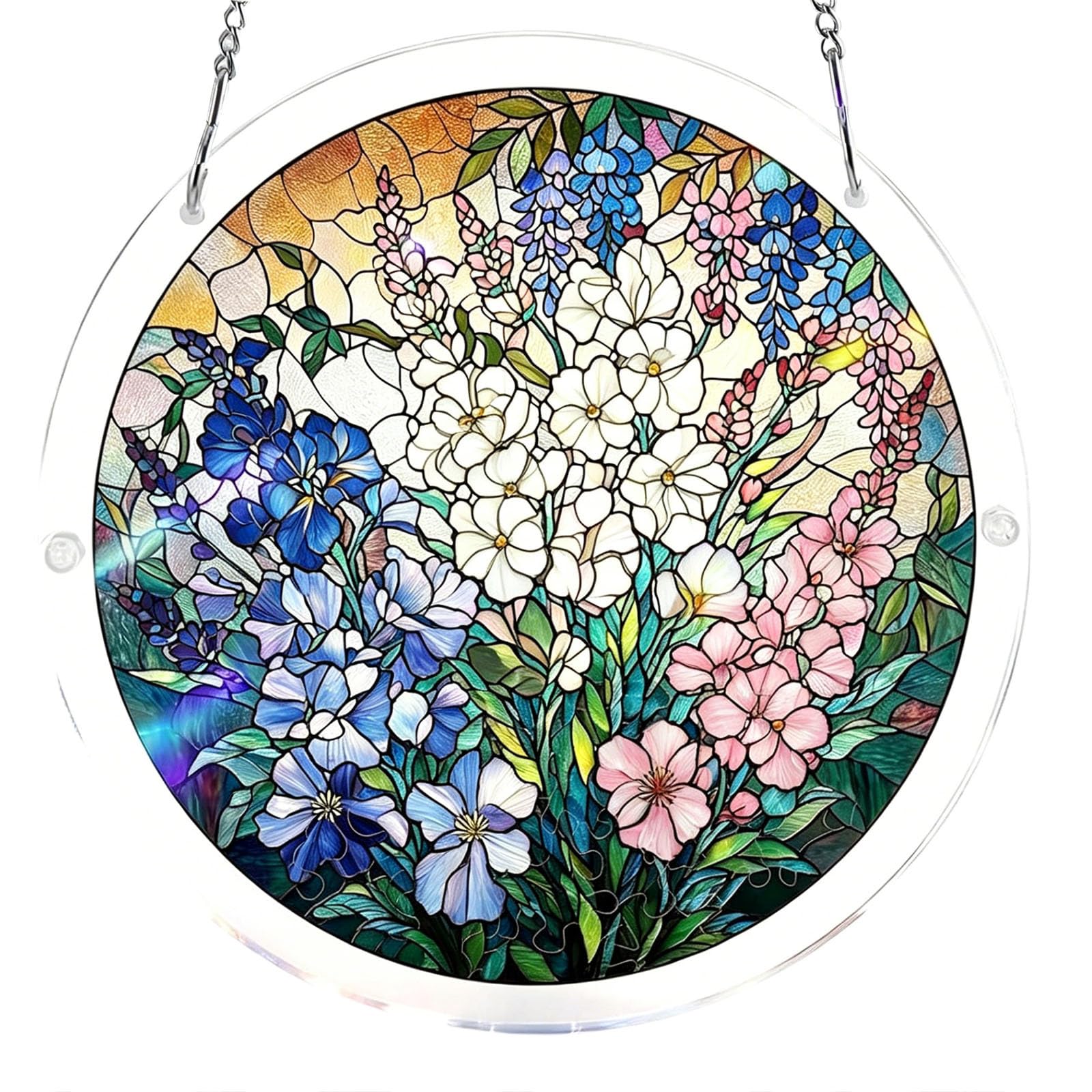 Acrylic Jigsaw Puzzle Suncatcher,Acrylic Puzzle Suncatcher,for Doors Garden and Window Hanging&Birthday Mom Women Adults Gift-19 CM,A — view 29