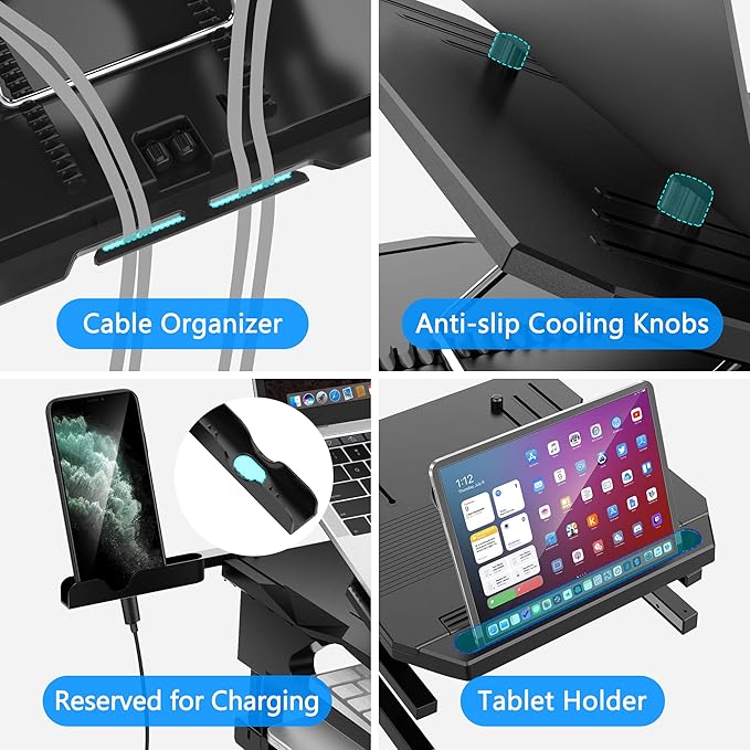 Soporte para Laptop AboveTEK Negro 20 Ángulos Ajustable 2 Niveles miniatura 6
