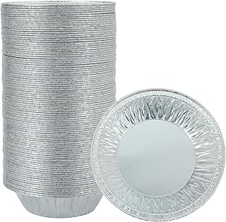Pie Pans (100 Pack) 5 inch HEAVY-DUTY Disposable Aluminum Foil pie/tart Pans for Baking Personal Mini Pies, Foil Pie Tin for Bakeries, Cafes,Easily Stack & Store, Freeze & Reheat