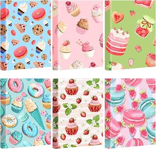 6 Pcs Stretchable Book Covers up to 9 x 11 Inches Nylon Fabric Jumbo Book Sleeves Washable Durable Reusable Cover Protector for Hardcover Textbooks Notebook(Dessert)