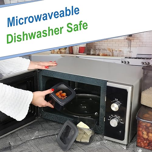 Miniatura 6 de T&D HOME GOODS Tarros de almacenamiento con tapa, herméticos, juego de 12 recipientes de almacenamiento, sin BPA, contenedor de almacenamiento para