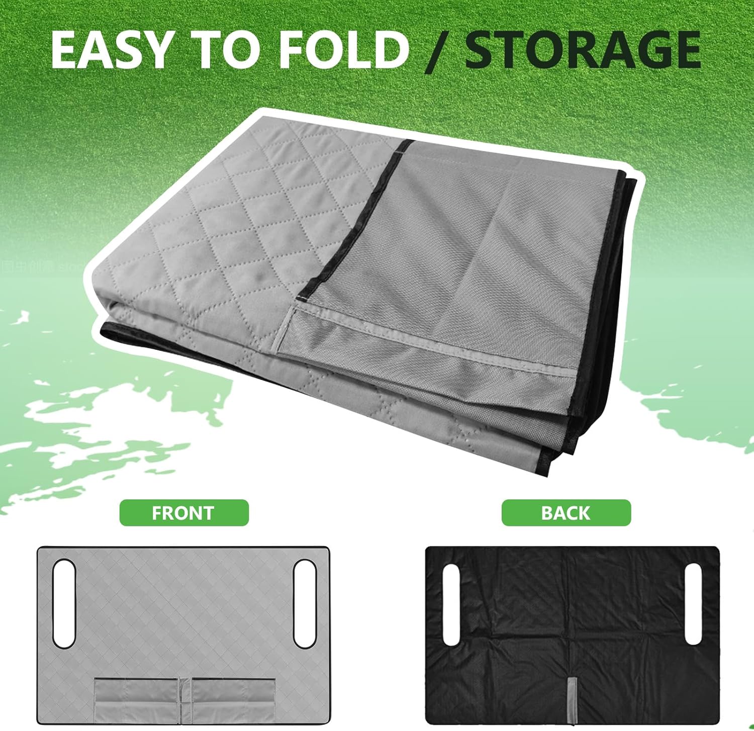 Golf Cart Seat Covers, Universal Golf Cart Seat Blanket for EZGO、Yamaha、Club Car and More 2 Person Seats Golf Carts, with 4 Pockets & Nonskid Bottom