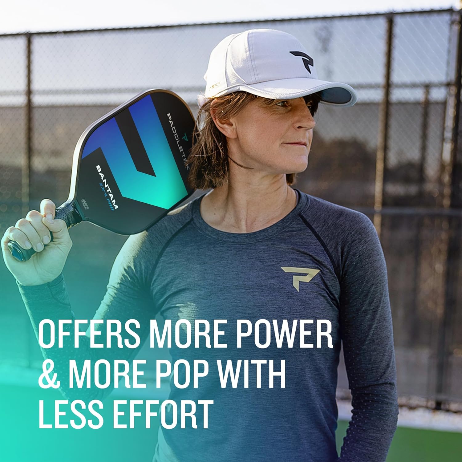 Paddletek Bantam EX-L Pro Pickleball Paddle | Professional Pickleball Paddles with Honeycomb Core, Velvet Textured Polycarbonate Surface, Bantam SRT Core & High Tack Performance Grip | USAPA Approved