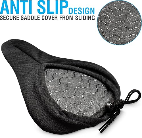 Miniatura 8 de MARQUE Duo - Pedales de bicicleta de interior para pelotón y ciclismo de interior 916 hilos + funda de asiento acolchada suave para ciclismo de