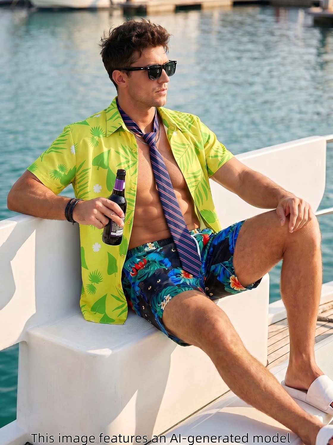 Men's Hawaiian Shirt Button Down Summer Short Sleeve Shirt