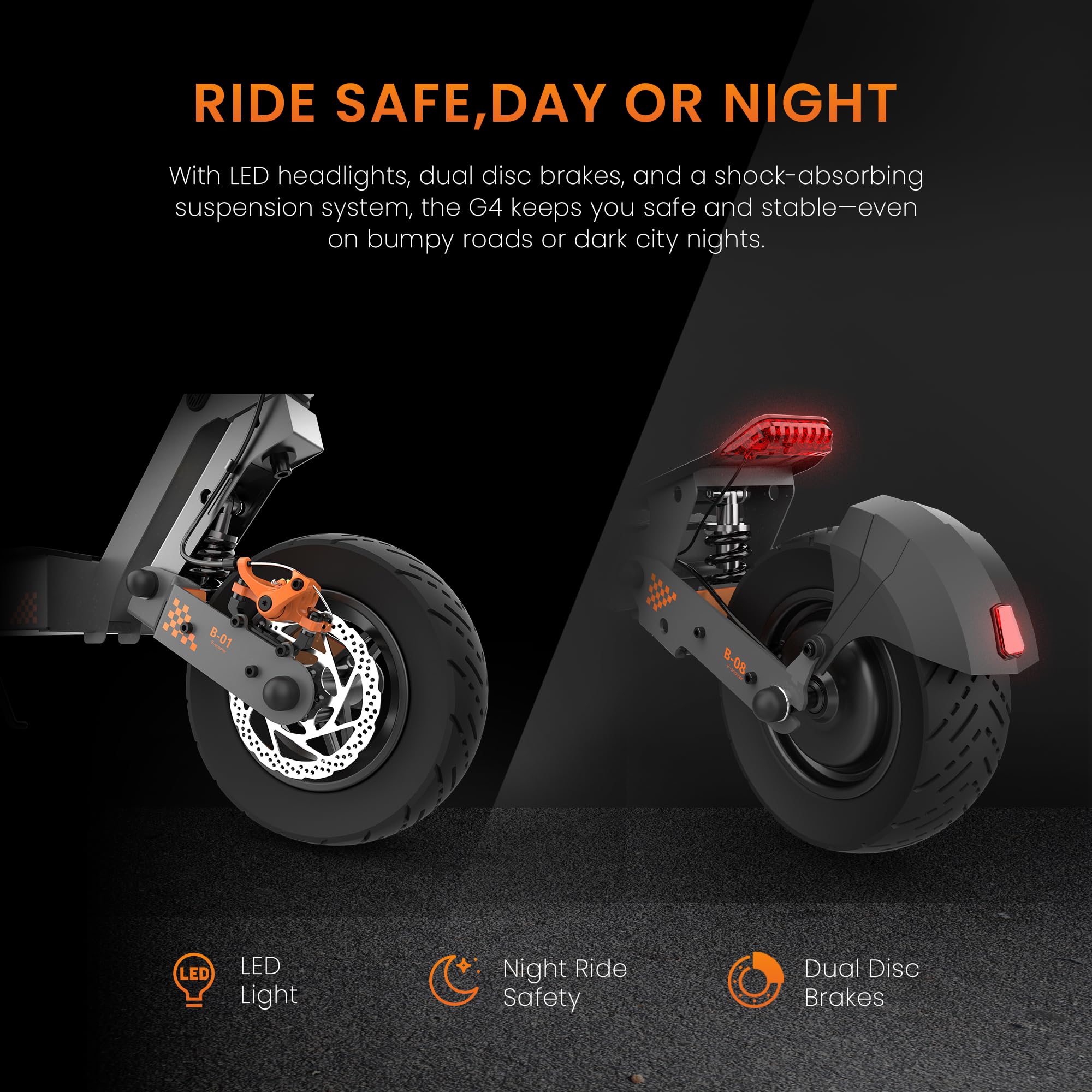 KuKirin G4 Trottinette Électrique Adulte CE - 75km Autonomie, Pliable 120kg, Double Frein à Disque, Scooter Électrique avec Suspension Avant/Arrière