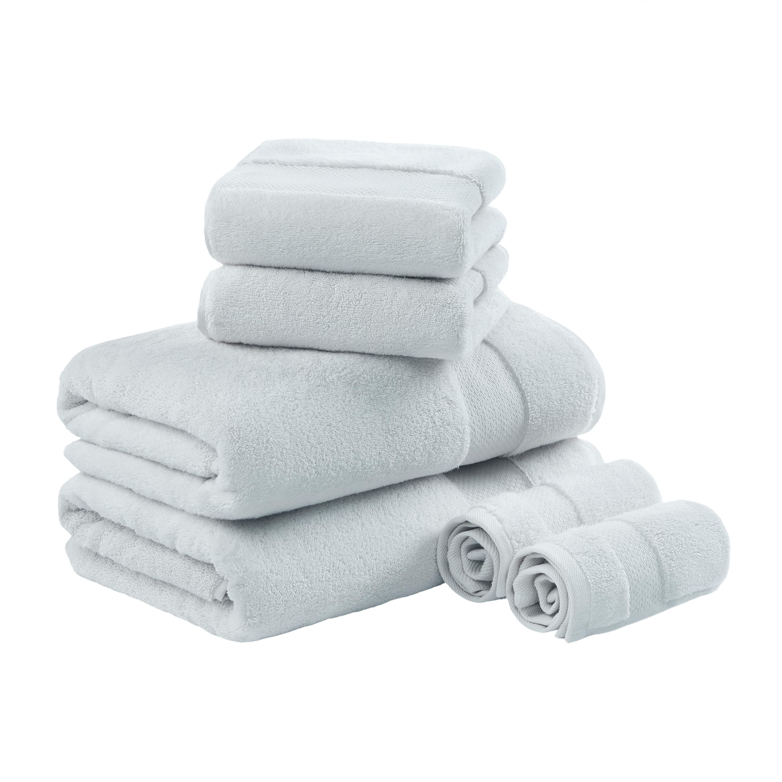 Madison Park Turkish 100% Cotton 600Gsm Luxury Premium Thick Soft Absorbent Hotel Bathroom Towel Set Shower Hand Face Washcloths, Assorted Sizes,