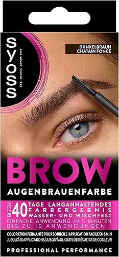 Syoss Augenbrauen Kit Augenbrauenfarbe 4-1 Dunkelbraun Stufe 3 (17 ml), Augenbrauen färben für einen natürlichen Look und ein langanhaltendes Ergebnis