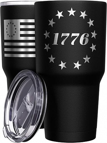 We The People Holsters - Vaso térmico de 30 onzas, 1776 Betsy Ross Bandera, Negro