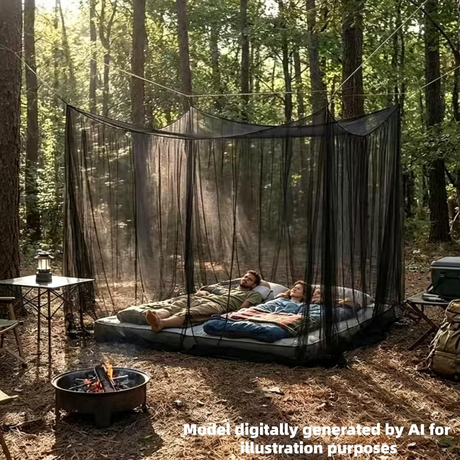 Outdoor Camping Mosquito Netting,10 x 10 FT | Large Size Patio Mosquito Net with Hanging Ropes for Garden Patio Camping Outdoor Travel (10X10FT White)