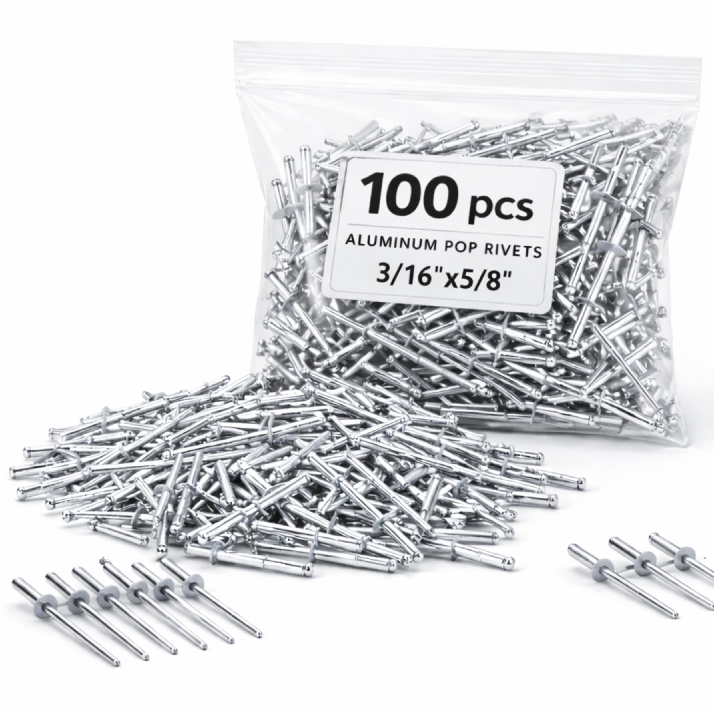 Large Aluminum Blind Rivets - 100 Pack -11 Large Aluminum Blind Rivets - 100 Pack -11
