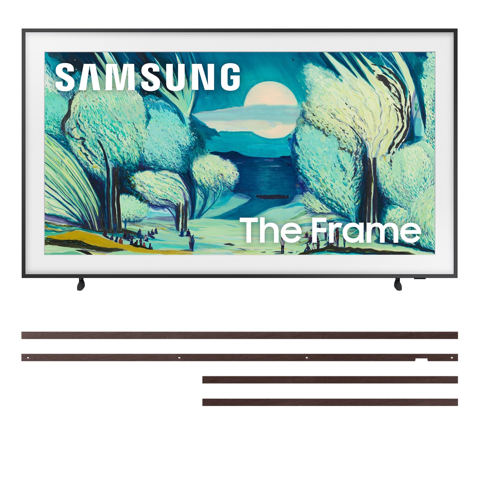 Samsung QN55LS03FAFXZA 55 Inch The Frame QLED 4K Art Mode Vision AI Smart TV with a VG-SCFA55BWB Customizable Bezel - Modern Brown (2025)