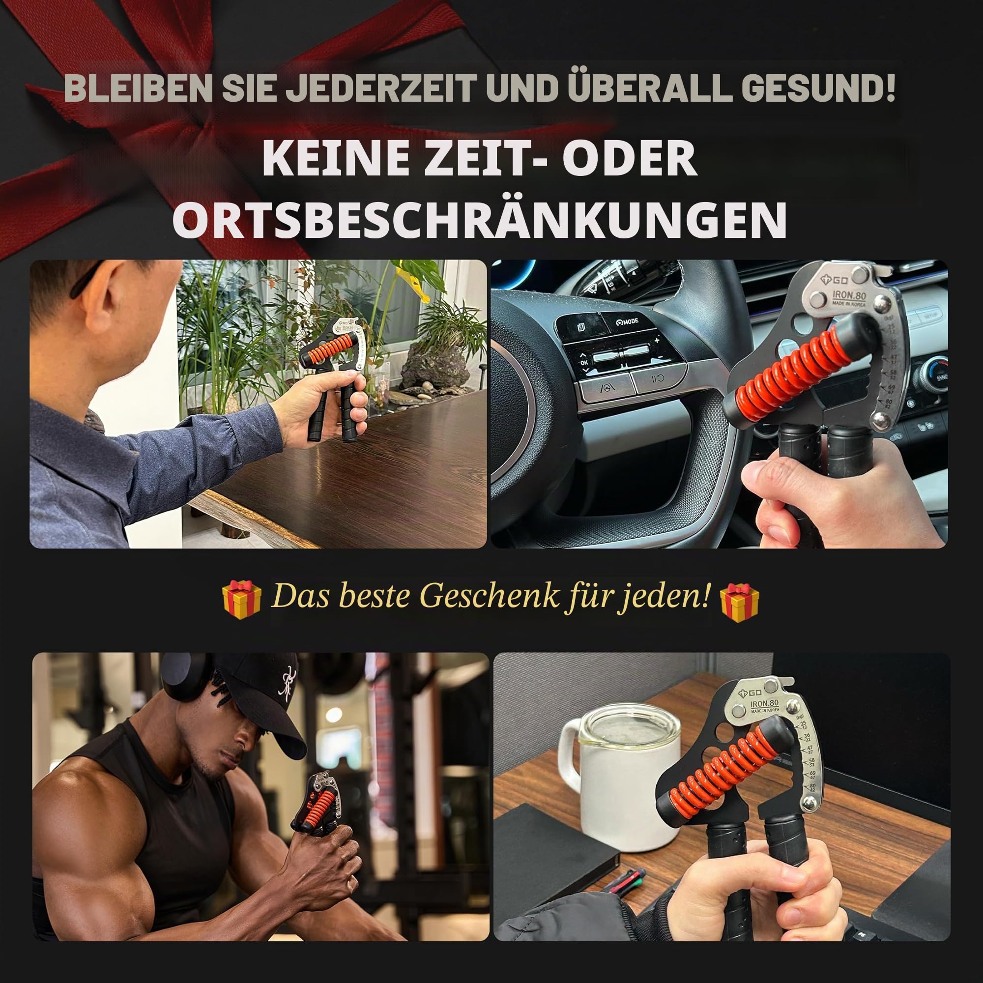 GD Iron Grip Griffkrafttrainer (verstellbare Handgriffe für Krafttraining), Trainer für Handgelenk- und Unterarmkraft