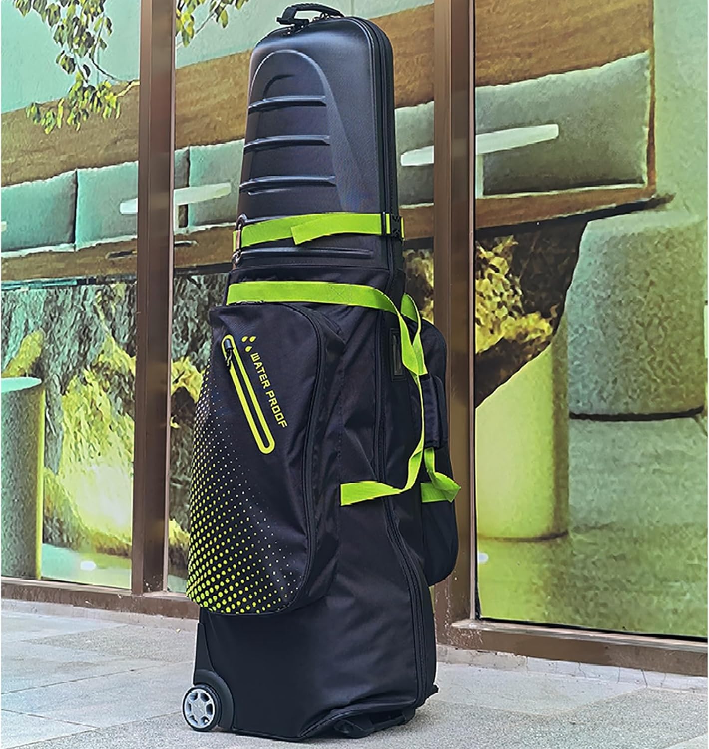 Golf Travel Bags for Airlines, Ghard Shell Golf Travel Case with Wheels, Waterproof 1680D Nylon and ABS Plastic, Easy to Move and Foldable