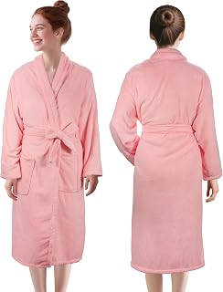 BABYSHEEP Women's Fluffy Microfiber Bathrobe - Full Length Cozy Warm Robe with Shawl Collar & Pockets