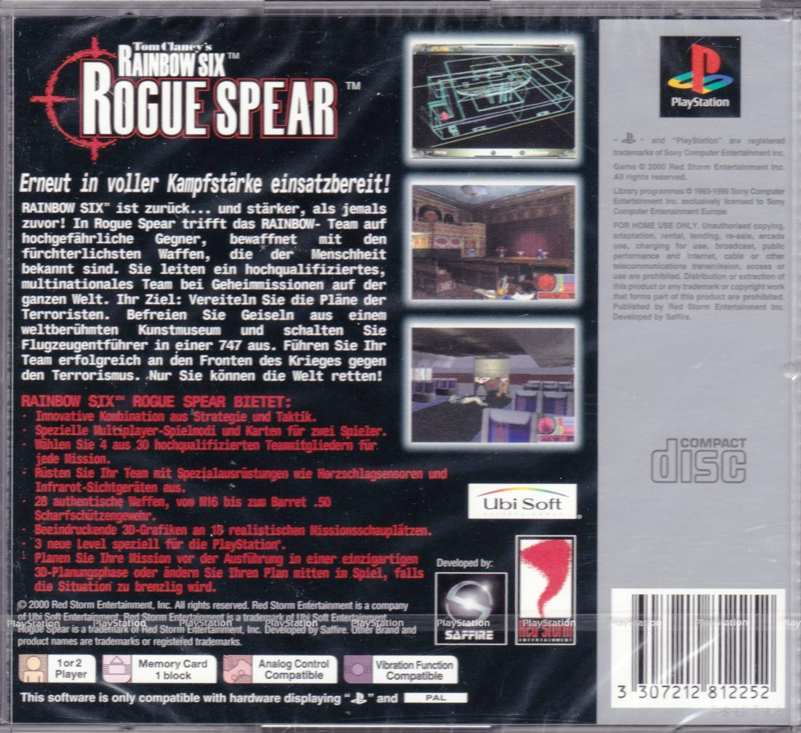 Sony Playstation PS1 - Tom Clancy's Rainbow : Six Rogue Spear - PAL