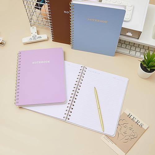 Miniatura 6 de Wisefine Cuaderno de espiral de piel sintética, 6.3 x 8.5 pulgadas, 160 páginas con bolsillos interiores, tapa suave, cuaderno de encuadernación de