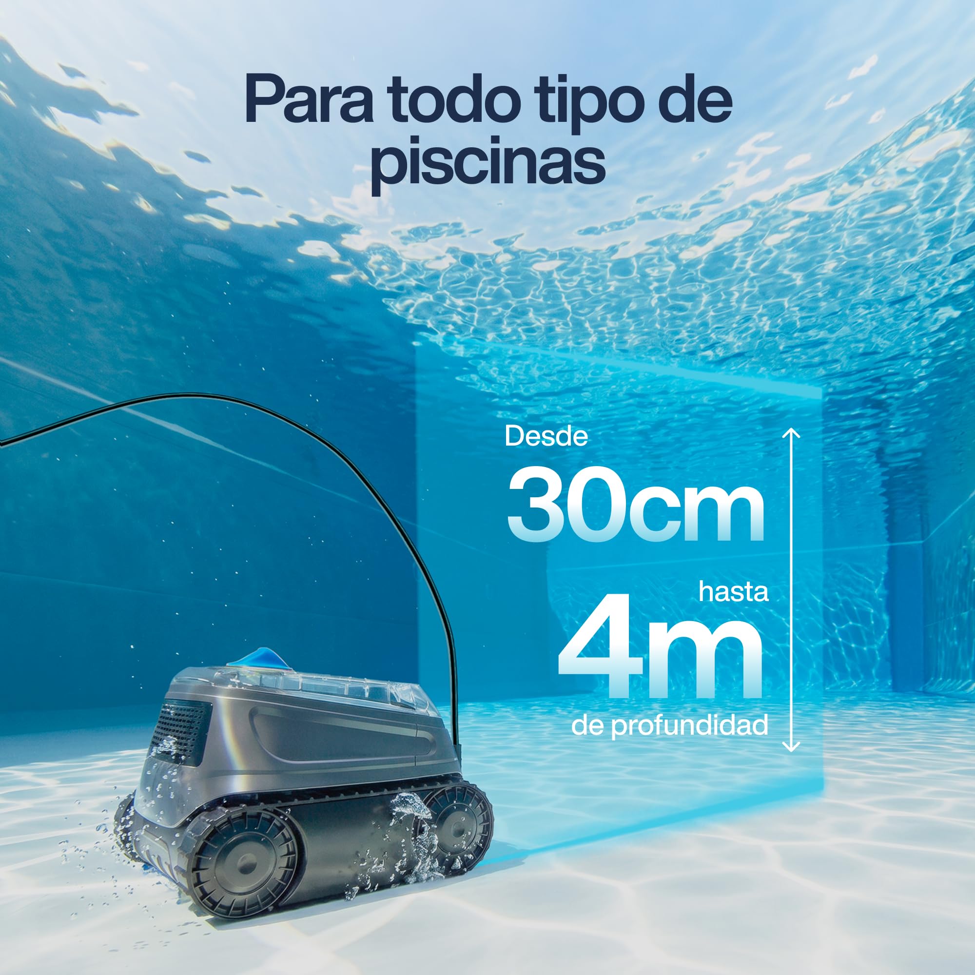 Zodiac CNX 30 iQ - Robot limpiafondos automatico con cable Piscina hasta 12x6m, Limpia Fondo, Paredes y Linea Flotación. Control vía App, Tecnología ciclónica - Incluye Cable de 18m y Doble filtración
