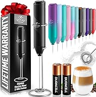 Vista 203 de Zulay Kitchen - Batidor eléctrico de mano para café, lattes, capuchinos, matcha y chocolate caliente, mezclador portátil para bebidas, accesorio
