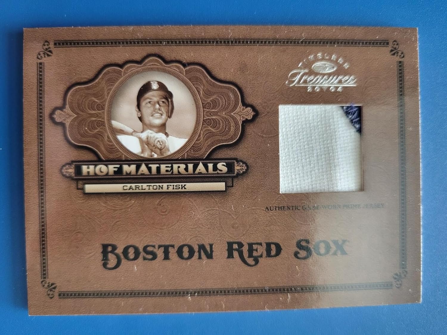 Carlton Fisk 2003 TIMELESS TREASURES "HOF MATERIALS" PATCH #D /10 BOSTON RED SOX - Baseball Cards