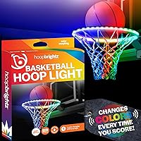 Brightz HoopBrightz LED Basketball Hoop Light - Motion-Sensor Color-Changing LEDs for Night Games & Scoring Celebrations - Ideal Gift for Kids