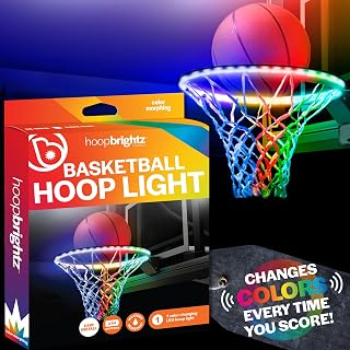 Brightz HoopBrightz LED Basketball Hoop Light - Motion-Sensor Color-Changing LEDs for Night Games & Scoring Celebrations - Ideal Gift for Kids