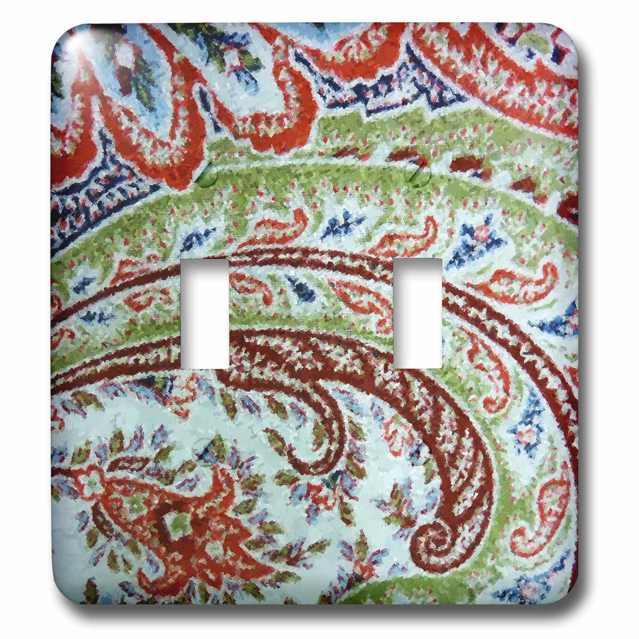 Interrupteur à baïonnette décoratif motif paisley rouge bleu pour rénover vos murs