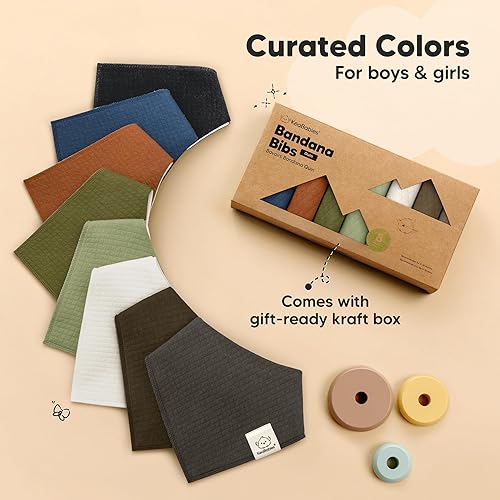 Miniatura 46 de KeaBabies 8 unidades de baberos tipo bandana orgánicos para niñas - Baberos tipo triángulo súper absorbentes para bebés que babean y están en