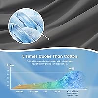 Vista 5 de Cozy Bliss x Sorona® Viscose Natural Fiber Cooling Comforter Twin Size, Reversible Silky Smooth Cooling Blanket with Q-Max＞0.45 for Hot Sleepers &