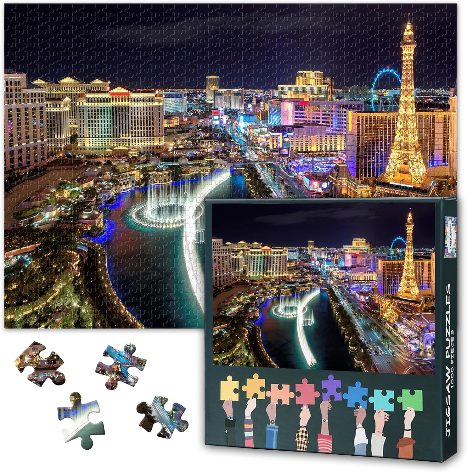 Las Vegas Strip City Night Landscape 1000 Piece Puzzle