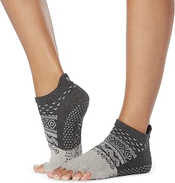 Chaussettes ToeSox Femme Grip Demi-pieds Gris Heather Large – Neuves