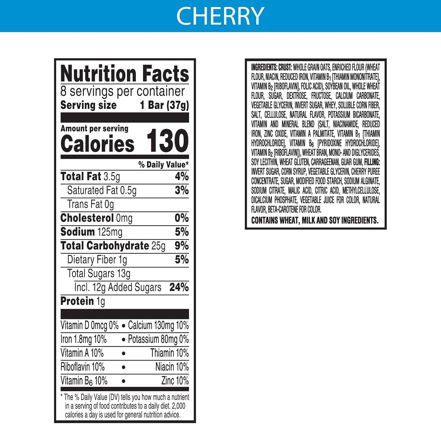 Nutri-Grain Soft Baked Breakfast Bars Cherry, 1.3 Oz, 8 Ct