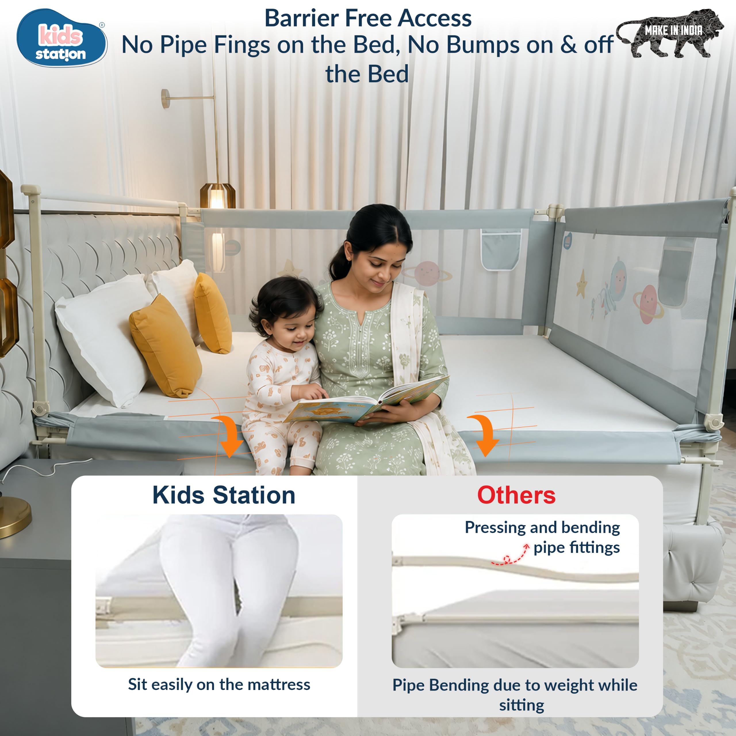 Kids Bed Rail Guard - Baby Safety Side Wall -7
