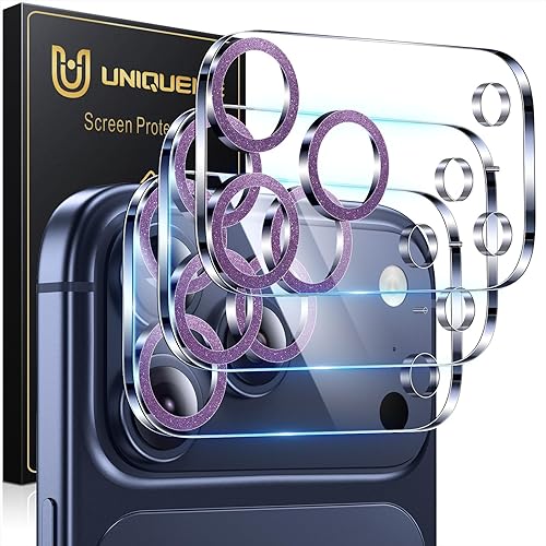 Miniatura 525 de UniqueMe [Paquete de 3 protectores de lente de cámara compatibles con iPhone 14 Pro Max/iPhone 14 Pro, vidrio templado, [compatible con fundas]