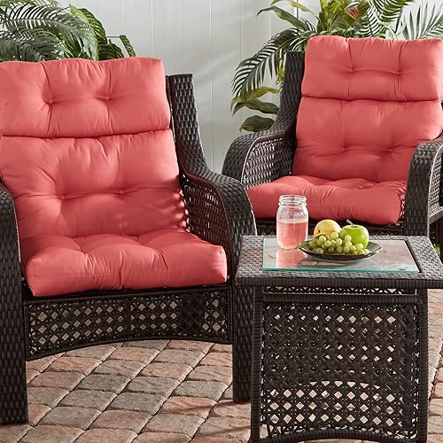 Miniatura 2 de Greendale Home Fashions Cojines para silla de respaldo alto de 44 x 22 pulgadas, 2 unidades (paquete de 1), color coral
