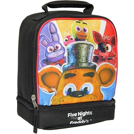 Five Nights at Freddy's Dual Compartment Soft Insulated Lunch Box Tote